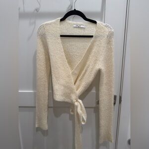 Cream Wrap Sweater